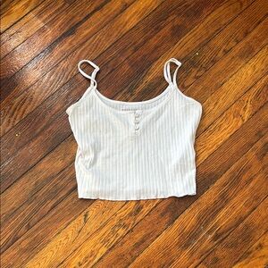 American Eagle Outfitters White Ribbed Sleeveless Camisole